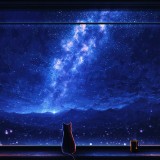 stargazing-cat-starry-stars-night-sky-anime-art-uhdpaper.com-4K-8.2915